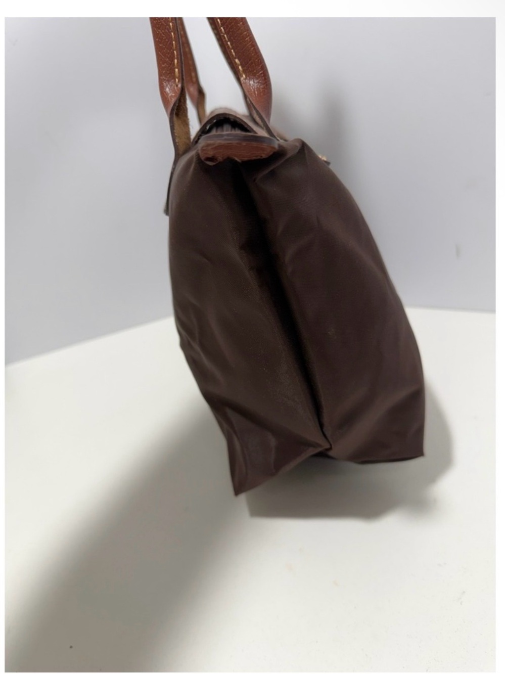 Longchamp Brown Tote with Tan Leather Trim - Picture 4 of 15